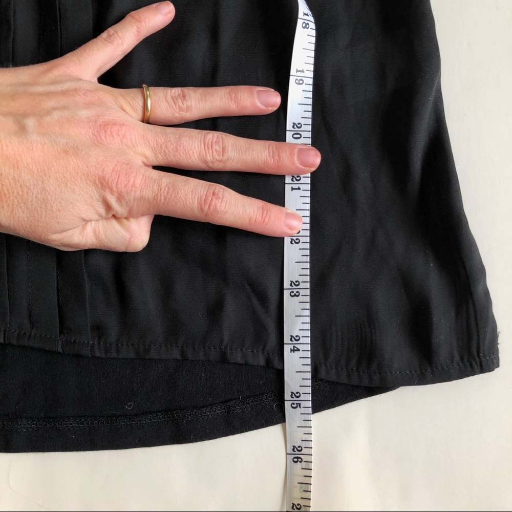TWIK XS Black Long Sleeve Mixed Fabric Pleated Top - Picture 13 of 15
